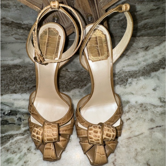 DIOR Embossed Ankle Strap Heel 38.5 - Picture 2 of 14